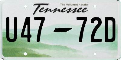 TN license plate U4772D