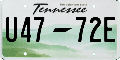 TN license plate U4772E