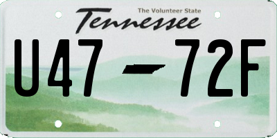 TN license plate U4772F