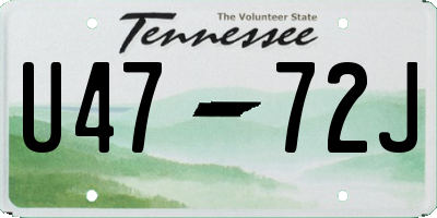TN license plate U4772J