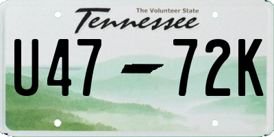 TN license plate U4772K