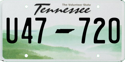 TN license plate U4772O