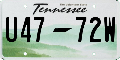 TN license plate U4772W