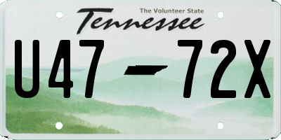 TN license plate U4772X