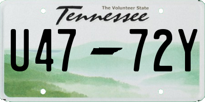 TN license plate U4772Y