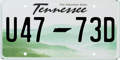 TN license plate U4773D