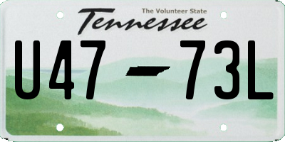 TN license plate U4773L