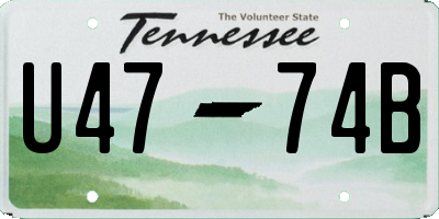 TN license plate U4774B
