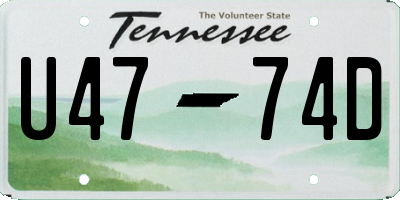 TN license plate U4774D