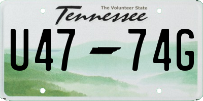 TN license plate U4774G