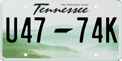 TN license plate U4774K