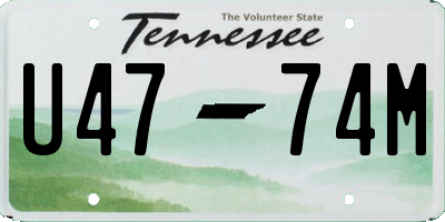 TN license plate U4774M