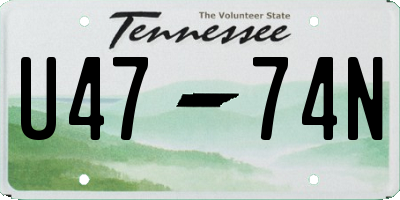 TN license plate U4774N