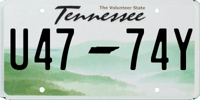 TN license plate U4774Y