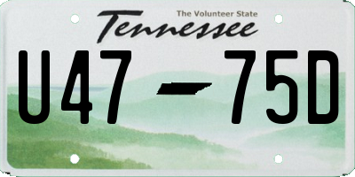 TN license plate U4775D