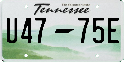 TN license plate U4775E