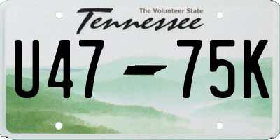 TN license plate U4775K