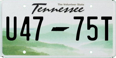 TN license plate U4775T