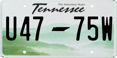 TN license plate U4775W