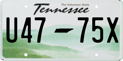 TN license plate U4775X