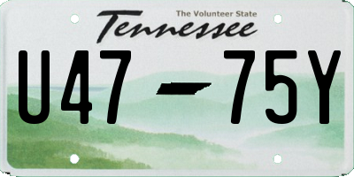 TN license plate U4775Y