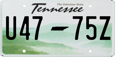 TN license plate U4775Z
