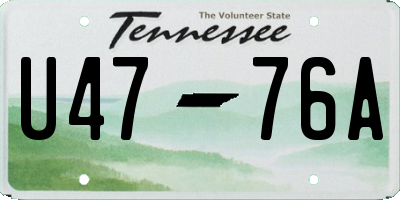 TN license plate U4776A