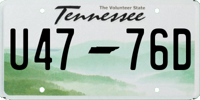 TN license plate U4776D