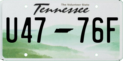 TN license plate U4776F