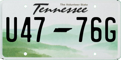 TN license plate U4776G