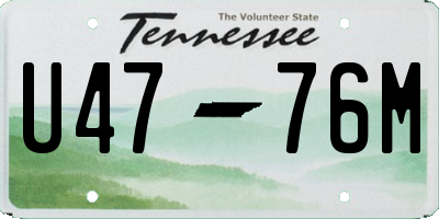 TN license plate U4776M