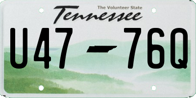TN license plate U4776Q
