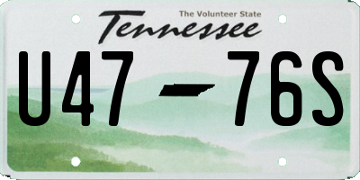 TN license plate U4776S