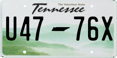 TN license plate U4776X