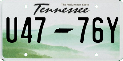 TN license plate U4776Y
