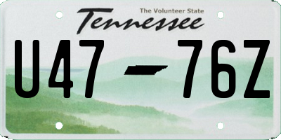 TN license plate U4776Z