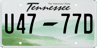 TN license plate U4777D