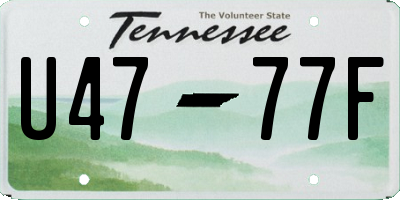 TN license plate U4777F