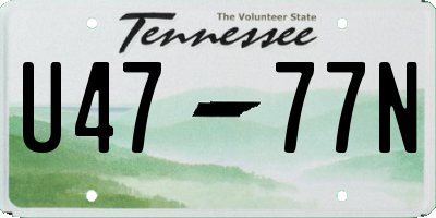 TN license plate U4777N