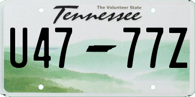 TN license plate U4777Z