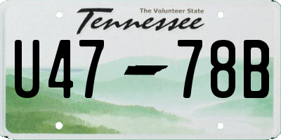TN license plate U4778B