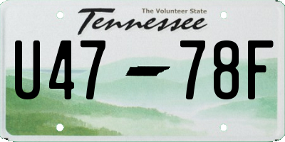 TN license plate U4778F