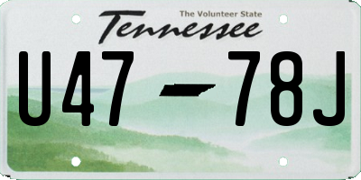 TN license plate U4778J
