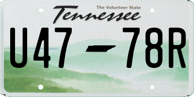 TN license plate U4778R