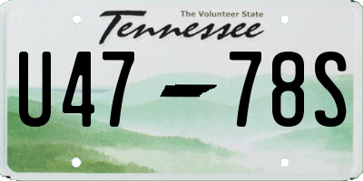 TN license plate U4778S