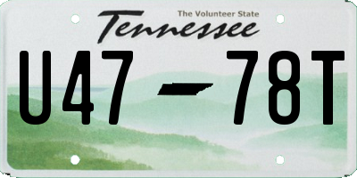 TN license plate U4778T