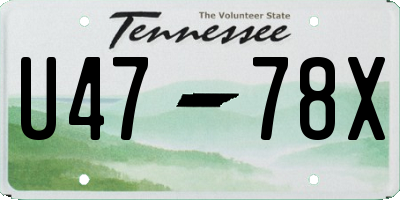 TN license plate U4778X
