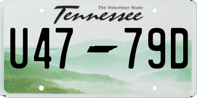 TN license plate U4779D