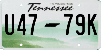 TN license plate U4779K
