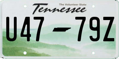 TN license plate U4779Z